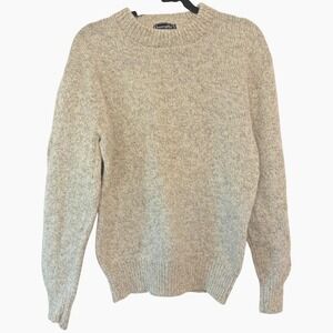 Vintage Women's Large Tan Brown Bernette Virgin Wool Sweater Made In USA